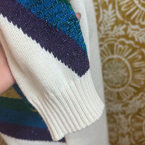 Marc Jacobs RARE Lurex Rainbow Intarsia Cotton Blend Celebrity Worn Sweater XS - Picture 2 of 16